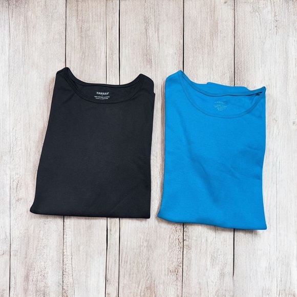 HANNAH‎ new women's t-shirts in black and light blue, size XL - Picture 1 of 9
